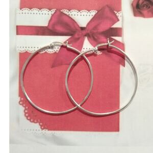IBB TH 925 Sterling Silver Round Hoop Huggie Earrings Large Classic Signed Lot